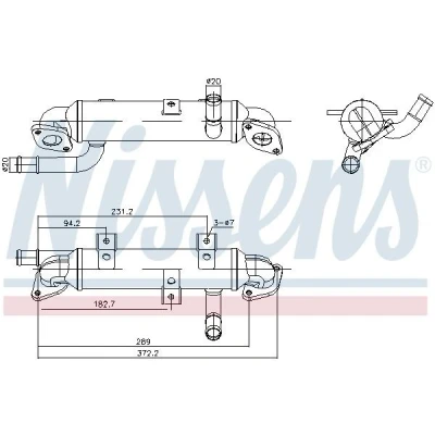 Afbeelding van NISSENS 989417 EGR koeler Zonder onderdruk Bypass