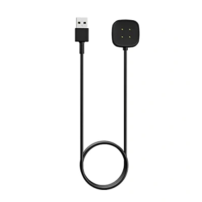 Afbeelding van MoKo Oplader compatibel met Fitbit Versa 4/Versa 3/Sense 2/Sense, magnetisch laadstation USB oplaadkabel 3,3 ft/1 m, zwart