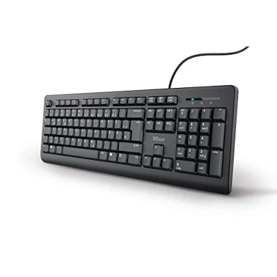Afbeelding van Trust Taro 24092 bekabeld Duits QWERTZ toetsenbord stille toetsen spatwaterdicht USB poort kabellengte 1,8 m PC voor laptop Mac, Windows Mac OS zwart