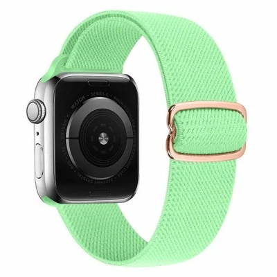 Afbeelding van Apple Watch Solo Loop Nylon bandje Lichtgroen Geschikt voor 38mm / 40mm 41mm