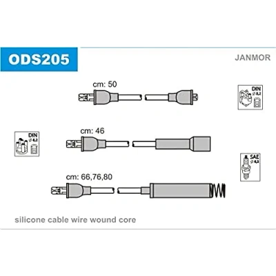 Afbeelding van JANMOR ODS205 Bougiekabelset OPEL: Kadett E CC, D Hatchback