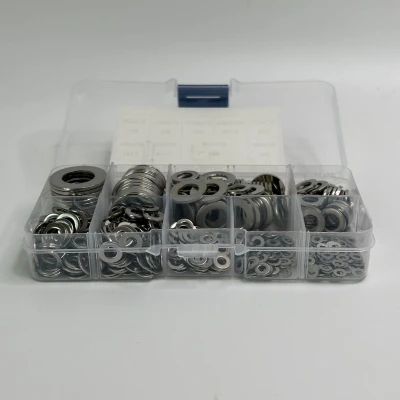 Afbeelding van Belle Vous Roestvrijstalen Platte Ringen met Opbergdoos (580 Stuks) 9 Verschillende Maten M2, M2,5, M3, M4, M5, M6, M8, M10 en M12 Ronde Metalen Schroefring Reparatie, Fabrieken &amp; Woningdecoratie