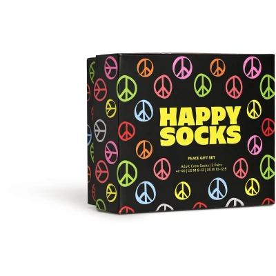 Afbeelding van Happy Socks 2PACK Peace GIFT SET Sokken, Maat: 36 40, Black