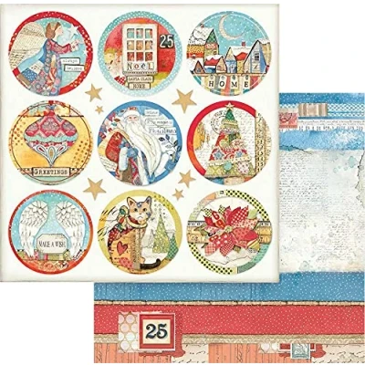 Afbeelding van Stamperia Christmas Patchwork Rounds 12x12 Inch Paper Sheets (10pcs) (SBB804) (DISCONTINUED)