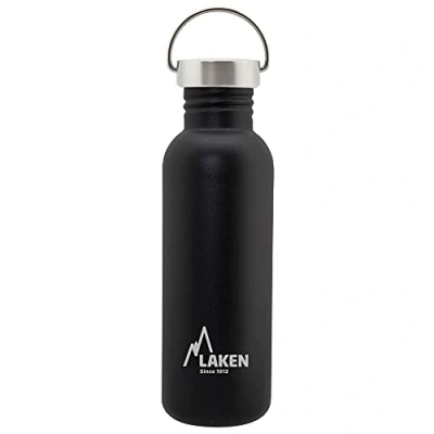 Afbeelding van RVS fles Basic Steel Bottle 750ml Plastic Cap Zwart
