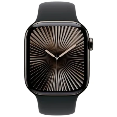 Image de Apple Watch S10 GPs + Cellular 42 Mm Boîtier Titanium Slate Bracelet Black Sport M/l (mwy03qf/a)
