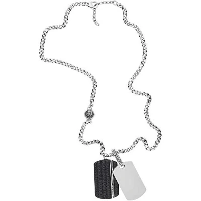 Afbeelding van Diesel heren Double dog tag ketting met hanger DX1040040