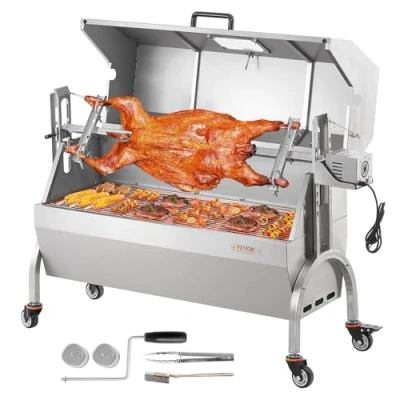 Image de VEVOR Barbecue à Cochon de Lait Agneau Rôtissoire Électrique 52 W 90 kg Camping