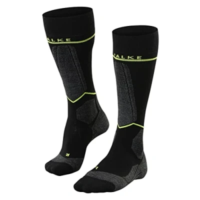 Afbeelding van Falke SK Compression Wool W3 (kuitomvang 36 40 Cm) Heren Zwart / N.Geel Maat 39/42