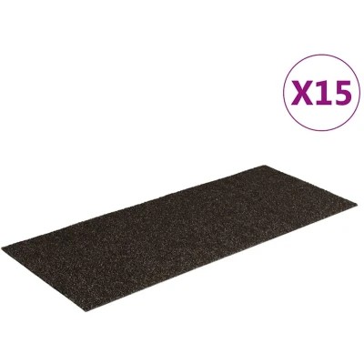 Afbeelding van 15 st Trapmatten zelfklevend rechthoekig 60x25 cm donkerbruin