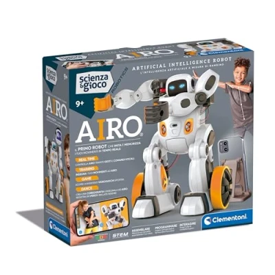 Afbeelding van Clementoni Wetenschap en robotspel AIRO, robot om te monteren, kinderen 9 jaar, met speciale app AI technologie, imiteert bewegingen kunstmatige intelligentie, 6 motoren, Italiaanse taal,