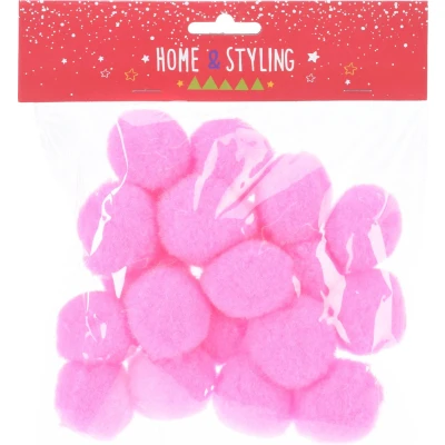 Afbeelding van Pompons 4 cm set 20 st roze