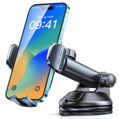 Afbeelding van telefoonhouder voor in de auto, uitstekende grip, 360 draaibare ultrasterke kleverige gelonderlegger en snelle eenknop release, mobiele telefoons van 4 7 inch