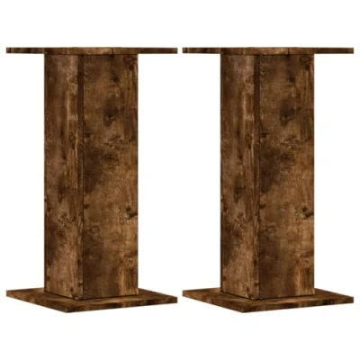 Afbeelding van vidaXL Speakerstandaards 2 st 30x30x60 cm bewerkt hout gerookt eiken