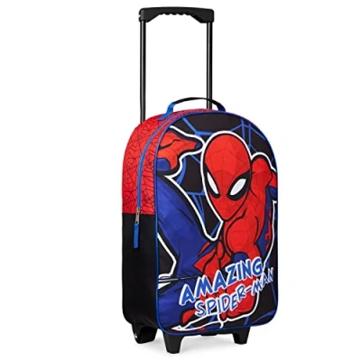 Afbeelding van Marvel Koffer voor kinderen, jongens, kleine koffer, zacht, wielen, opvouwbaar, trolley, tas, bagage, reizen, cabine, Spiderman Avengers, Spiderman, Modern