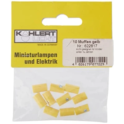 Afbeelding van 07722 Modelspoor mof 2.6 mm 10 stuk(s) Zonder dwarsgat Geel