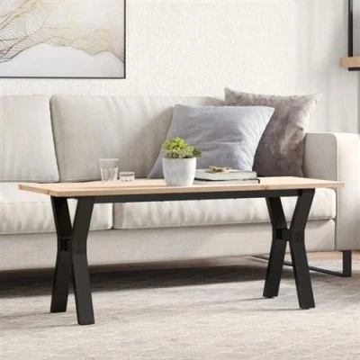 Afbeelding van vidaXL Salontafel Y frame 110x40x45 cm massief grenenhout en gietijzer