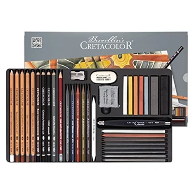 Image de Boite métal dessin Ultimo esquisse 35 pièces Brevillier&#039;s Cretacolor