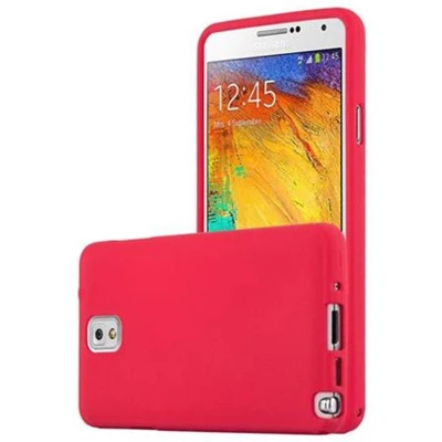 Afbeelding van Cadorabo Hoesje geschikt voor Samsung Galaxy NOTE 3 in FROST ROOD Beschermhoes gemaakt van flexibel TPU silicone Case Cover