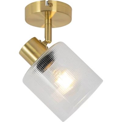 Afbeelding van QAZQA laura Art Deco Wand en Plafondspot Spotje Opbouwspot 1 lichts L 12 cm Goud Woonkamer Slaapkamer Keuken