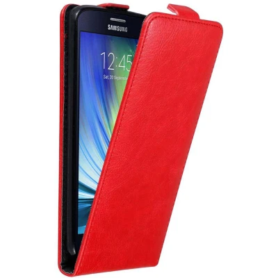 Afbeelding van Cadorabo Hoesje geschikt voor Samsung Galaxy A7 2015 in APPEL ROOD Beschermhoes flip design Case Cover met magnetische sluiting