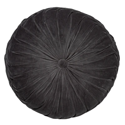 Afbeelding van Dutch Decor KAJA Sierkussen rond velvet 40 cm Charcoal Gray antraciet
