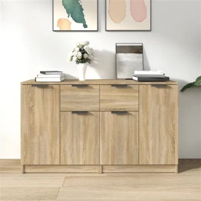 Afbeelding van vidaXL Dressoirs 2 st 60x30x70 cm bewerkt hout sonoma eikenkleurig