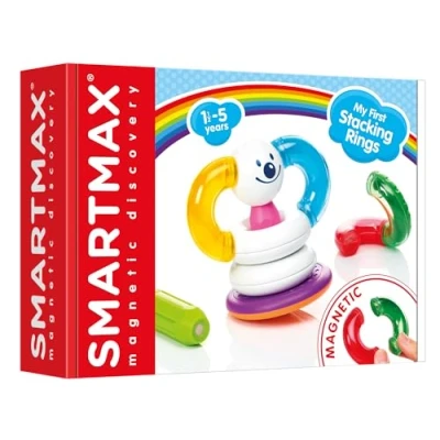 Image de SmartMax My First Stacking Rings Anneaux empilables bébé dès 1 an Jouet magnétique Base instable Motricité fine Jeu d’équilibre enfant Compatible