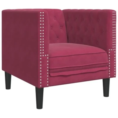Afbeelding van vidaXL Chesterfield fauteuil bordeauxrood fluweel