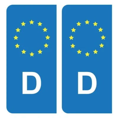 Afbeelding van HADEXIA Autocollants Stickers Plaque immatriculation D Allemagne Union Européenne Europe EU Bleu