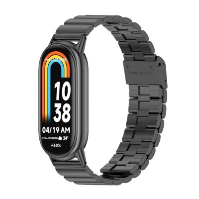 Afbeelding van Stalen band Zwart Xiaomi Smart 8 RVS horlogeband