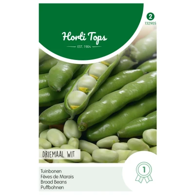 Afbeelding van Hortitops Tuinbonen Driemaal Wit Groentezaden 20 g