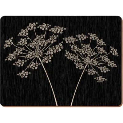 Afbeelding van Creative Tops Hoogwaardige placemats, set van 4 placemats met kurken achterkant en afgeronde hoeken, grijs marmerpatroon, elk 40 cm x 29