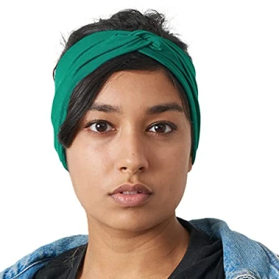 Afbeelding van CHARM Haarband voor heren, elastisch, Japanse bandana, haarband, chique accessoires, yoga, sport, fitness, groen