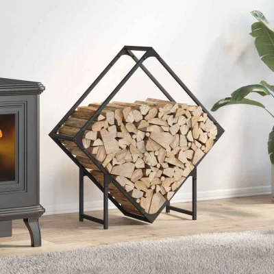 Afbeelding van Brandhoutrek 80x25x80 cm koudgewalst staal zwart