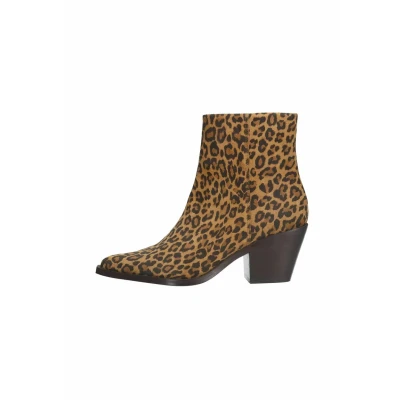 Afbeelding van Sacha Dames Leopard enkellaarsjes met hak Maat 38