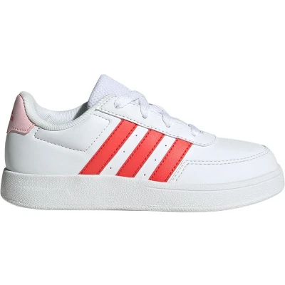Afbeelding van adidas Breaknet Lifestyle Court Lace Sneakers, uniseks, kinderen, Ftwr Wit/Helder Rood/Helder Roze