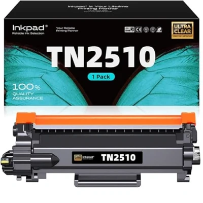 Afbeelding van iNKPAD TN 2510 tonercartridges compatibel voor Brother TN2510 TN2510XL HL L2400DW L2445DW DCP L2620DW L2665DW MFC L2835DW L2800DW L2860DW laserprinter (1 zwart, 1200 stuks.