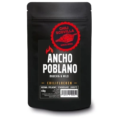 Afbeelding van CHILI SCOVILLA Ancho Poblano vlokken in sealPack, 40 g