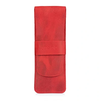 Afbeelding van Londo Pennenetui van echt leer (rood), Rood, Pen Case
