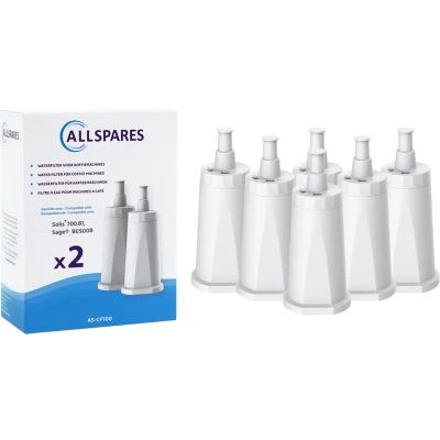 Afbeelding van AllSpares waterfilter (6x) geschikt voor Sage koffiemachines vervangingsfilter Claro Swiss SES008 / BES008