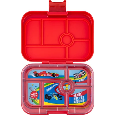 Afbeelding van Yumbox original broodtrommel 6 vakken roar red race cars