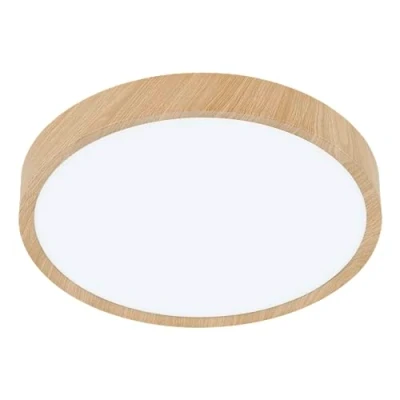 Afbeelding van EGLO Musurita Plafondlamp Badkamer LED Ø 34 cm Natuurlijke Houtlook