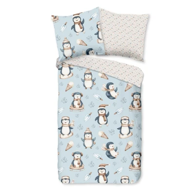 Afbeelding van Good Morning Kinderdekbedovertrek &quot;pinguins&quot; Multi (135x200 cm) Katoen Flanel