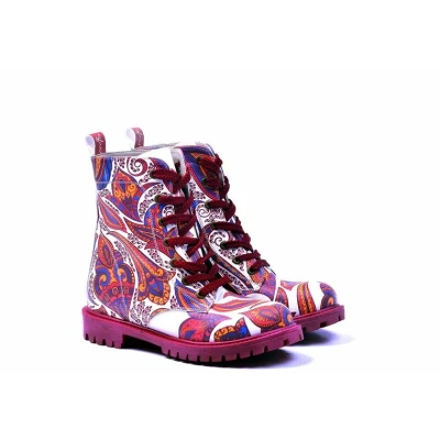 Afbeelding van Goby Bohemian Dream Dames Veterboots Handgemaakt Vegan Leer Maat 39