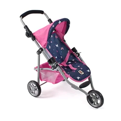 Afbeelding van Bayer Chic 2000 Poppenwagen Jogger Lola Vlinders Navy Roze