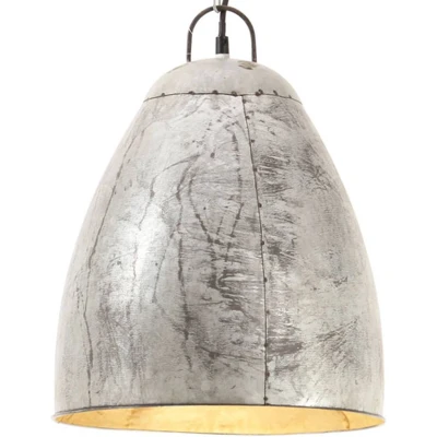 Afbeelding van Hanglamp industrieel rond 25 W E27 32 cm zilverkleurig