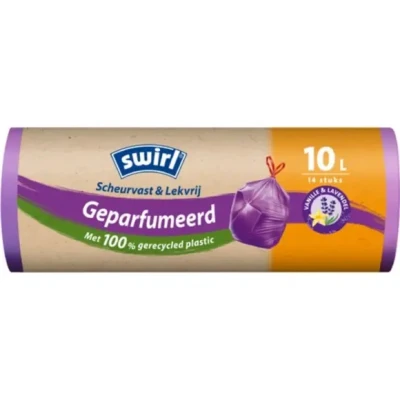 Afbeelding van Swirl Pedaalemmerzakken Met Trekband Geparfumeerd Vanille Lavendel 10L 14 Stuks