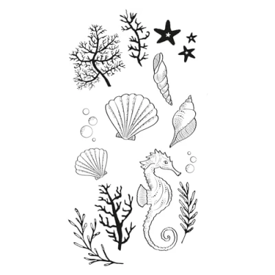 Afbeelding van Sizzix Clear Stamps by Lisa Jones Ocean Elements (15pcs) (666669)