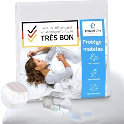 Afbeelding van Matrasbeschermer, 120 x 190 cm, waterdicht, ademend en hypoallergeen, antibacterieel, anti mijt schimmelbestendig, hygiënische topper, wasbare topper